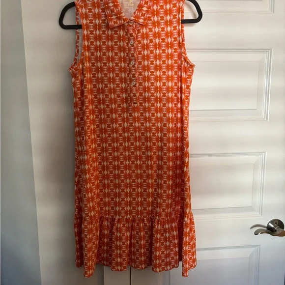 Spartina 449 Orange and Pink Joelle Sleeveless Dress - Picture 3 of 5